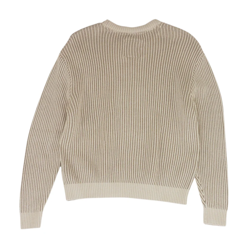 Beige Striped Pullover Sweater - Image 2