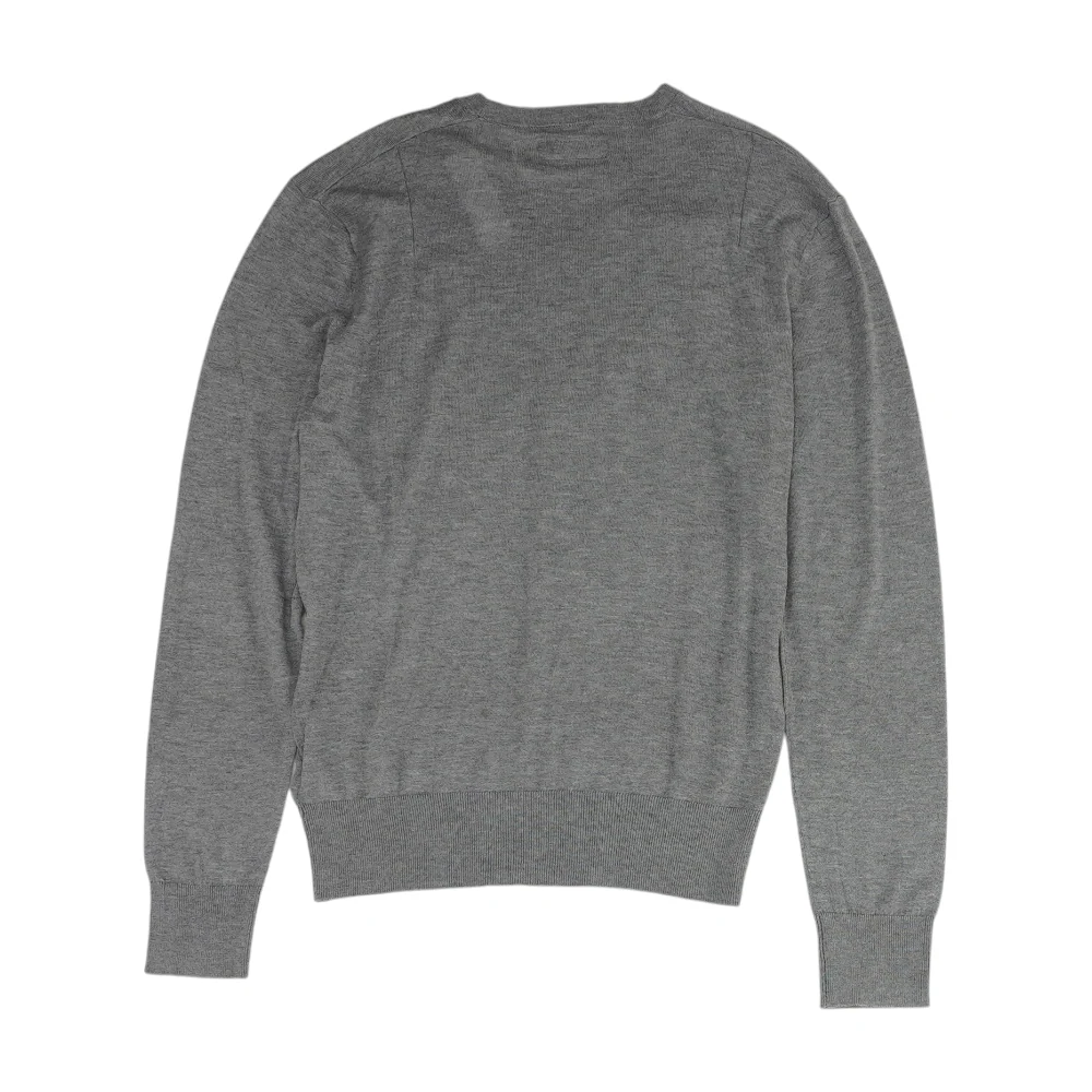 Gray Solid Pullover Sweater - Image 2
