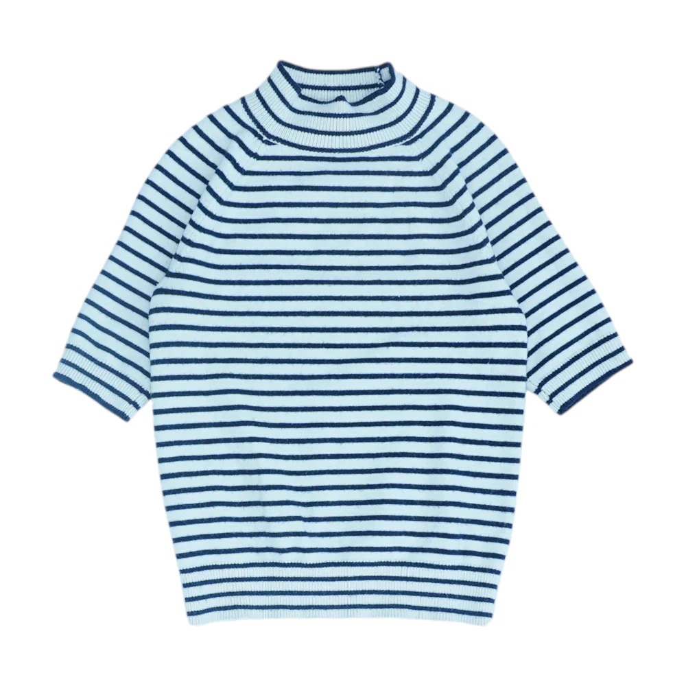 White Striped Pullover Sweater