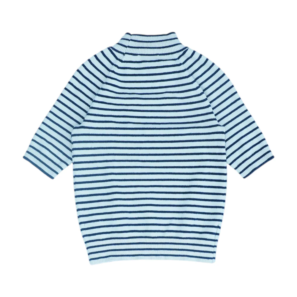 White Striped Pullover Sweater - Image 2