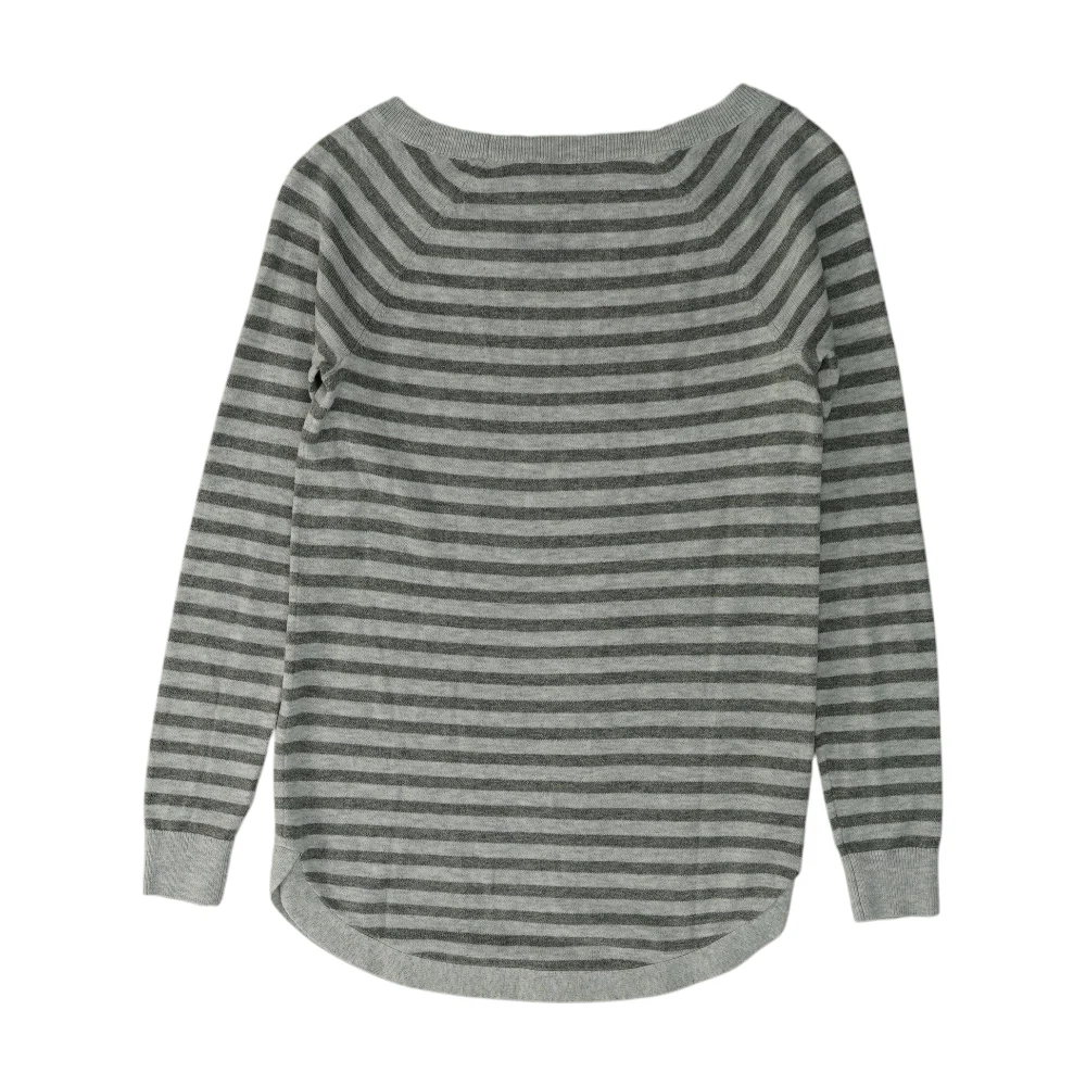 Gray Striped Pullover Sweater - Image 2