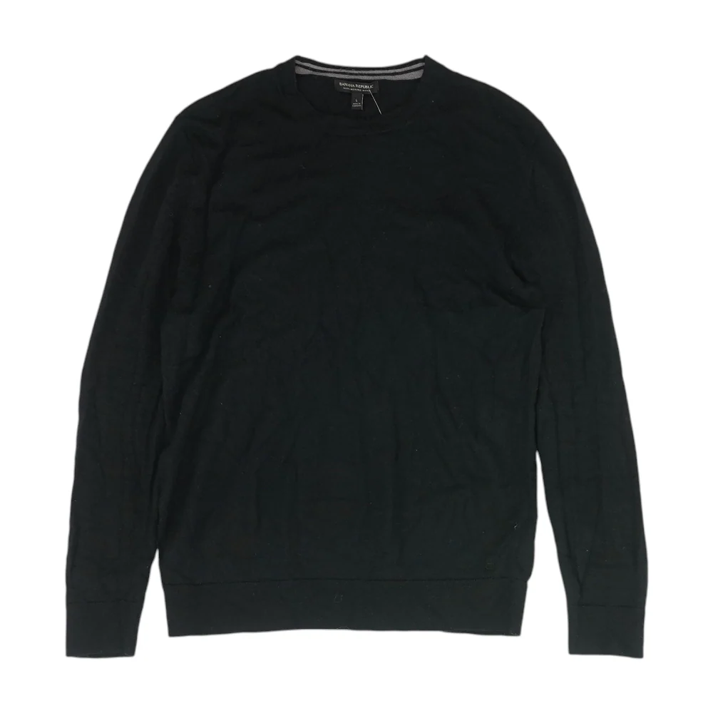 Black Solid Pullover Sweater