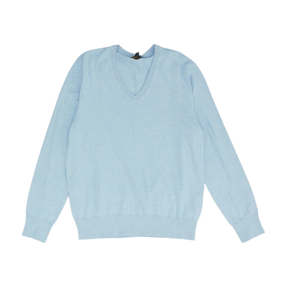 Blue Solid Pullover Sweater