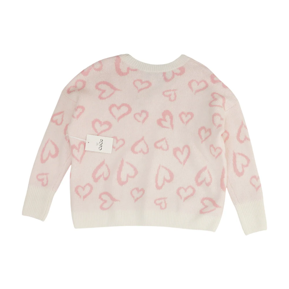 White Hearts Pullover Sweater - Image 2