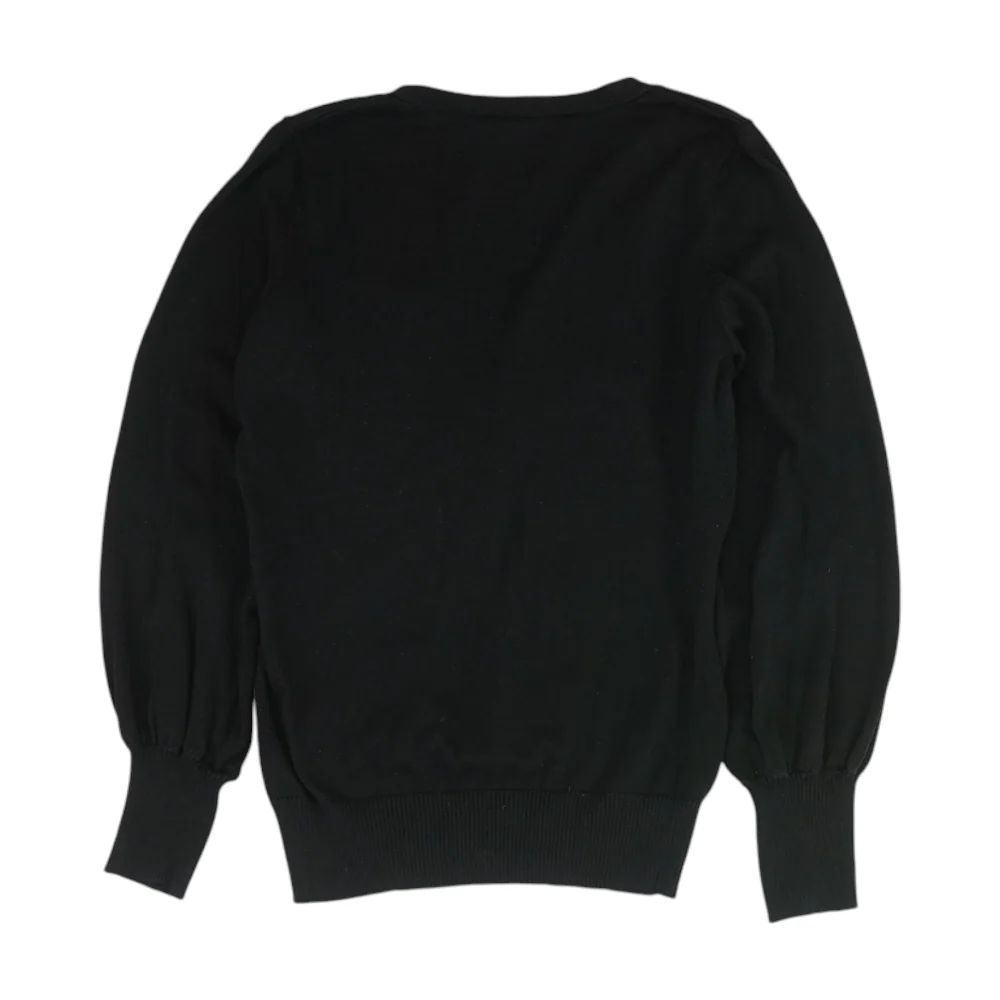 Black Solid Pullover Sweater - Image 2