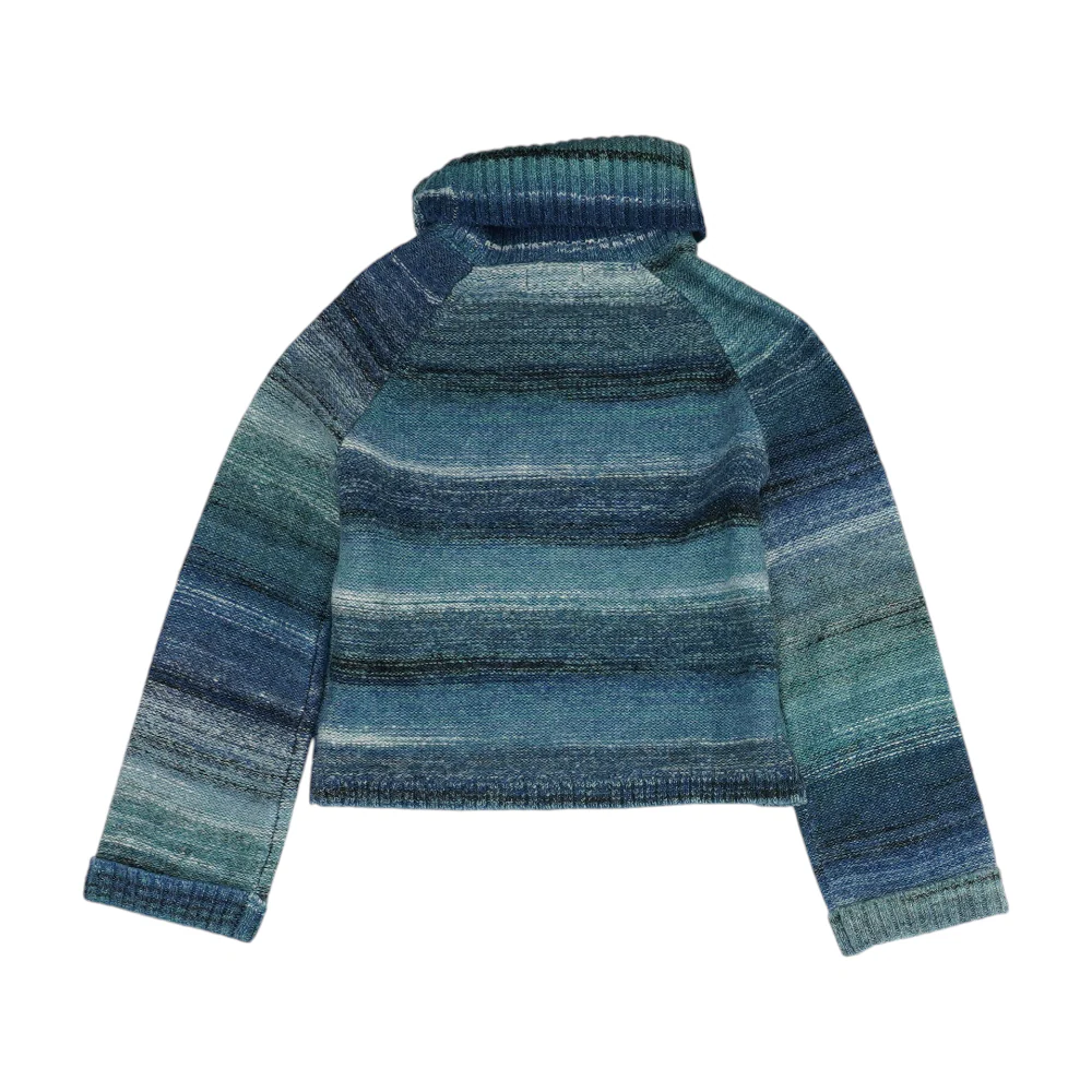 Blue Striped Pullover Sweater - Image 2