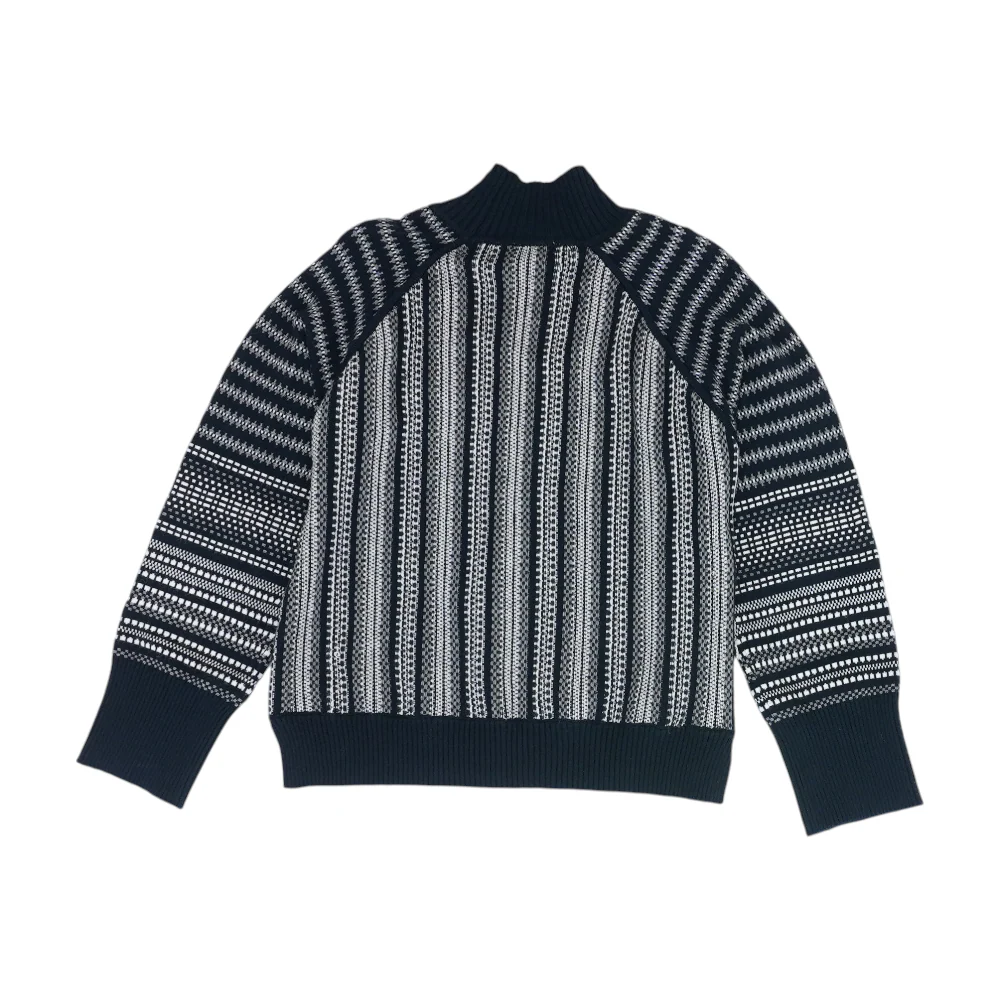 Navy Abstract Pullover Sweater - Image 2