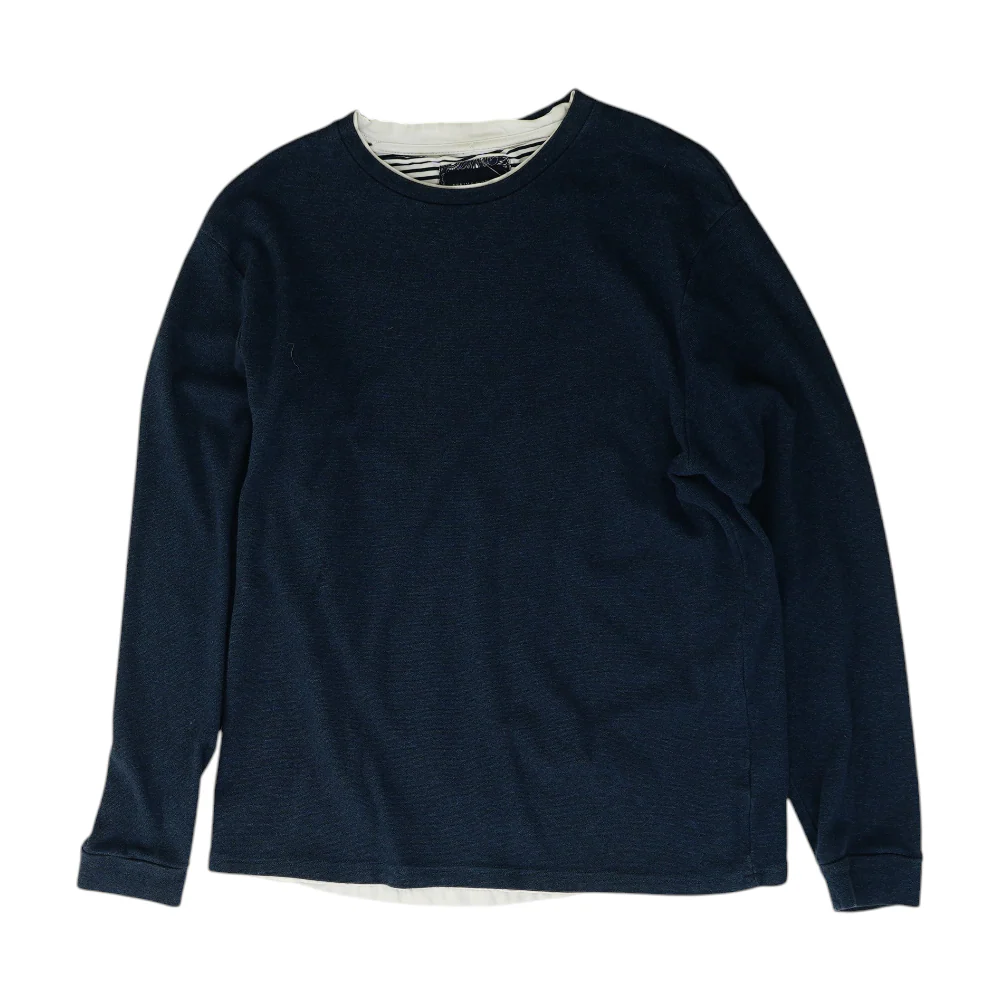 Navy Solid Pullover Sweater