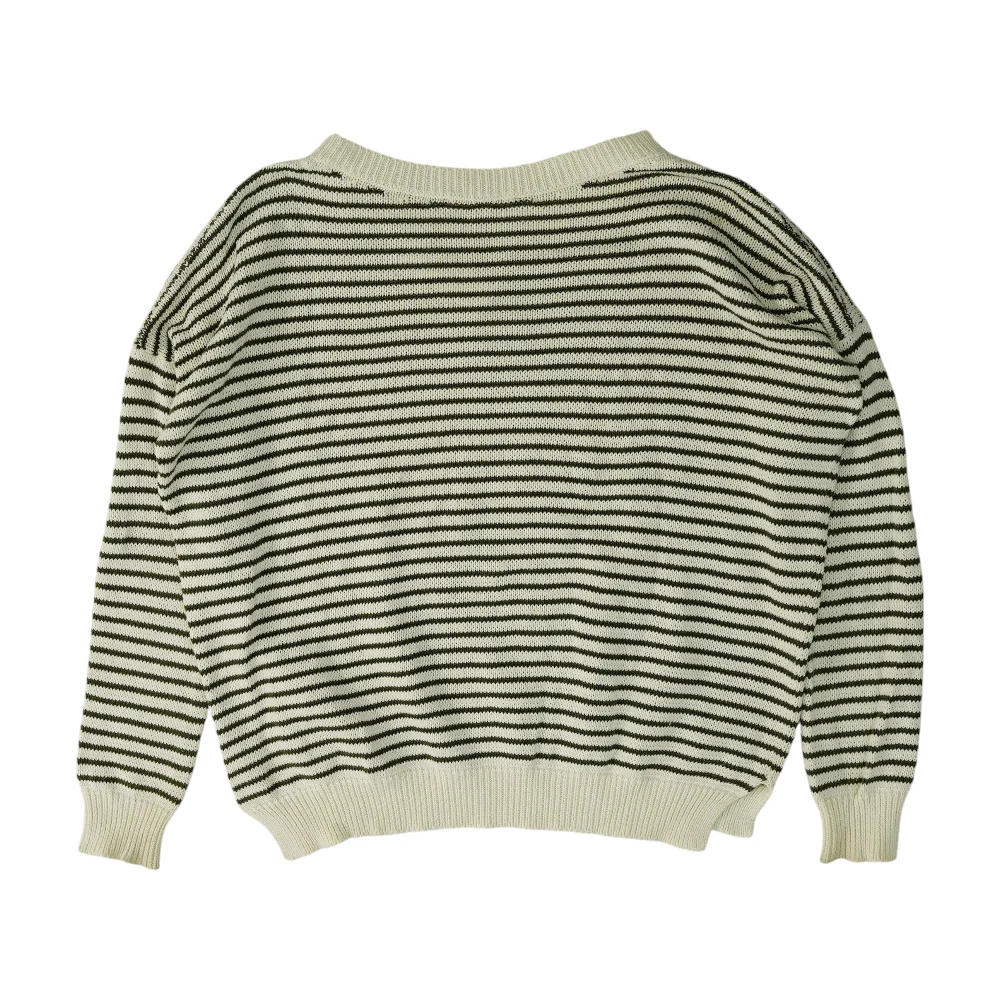 Ivory Striped Pullover Sweater - Image 2