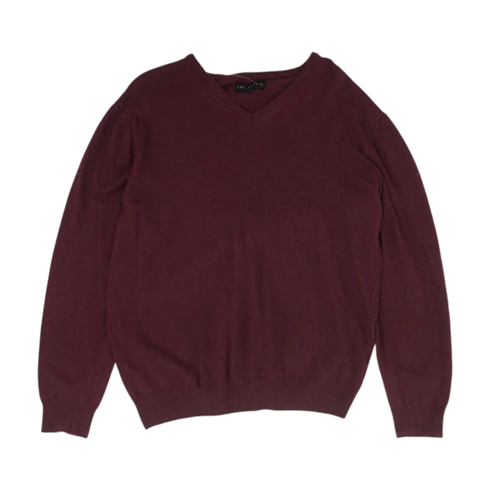 Maroon Solid Pullover Sweater