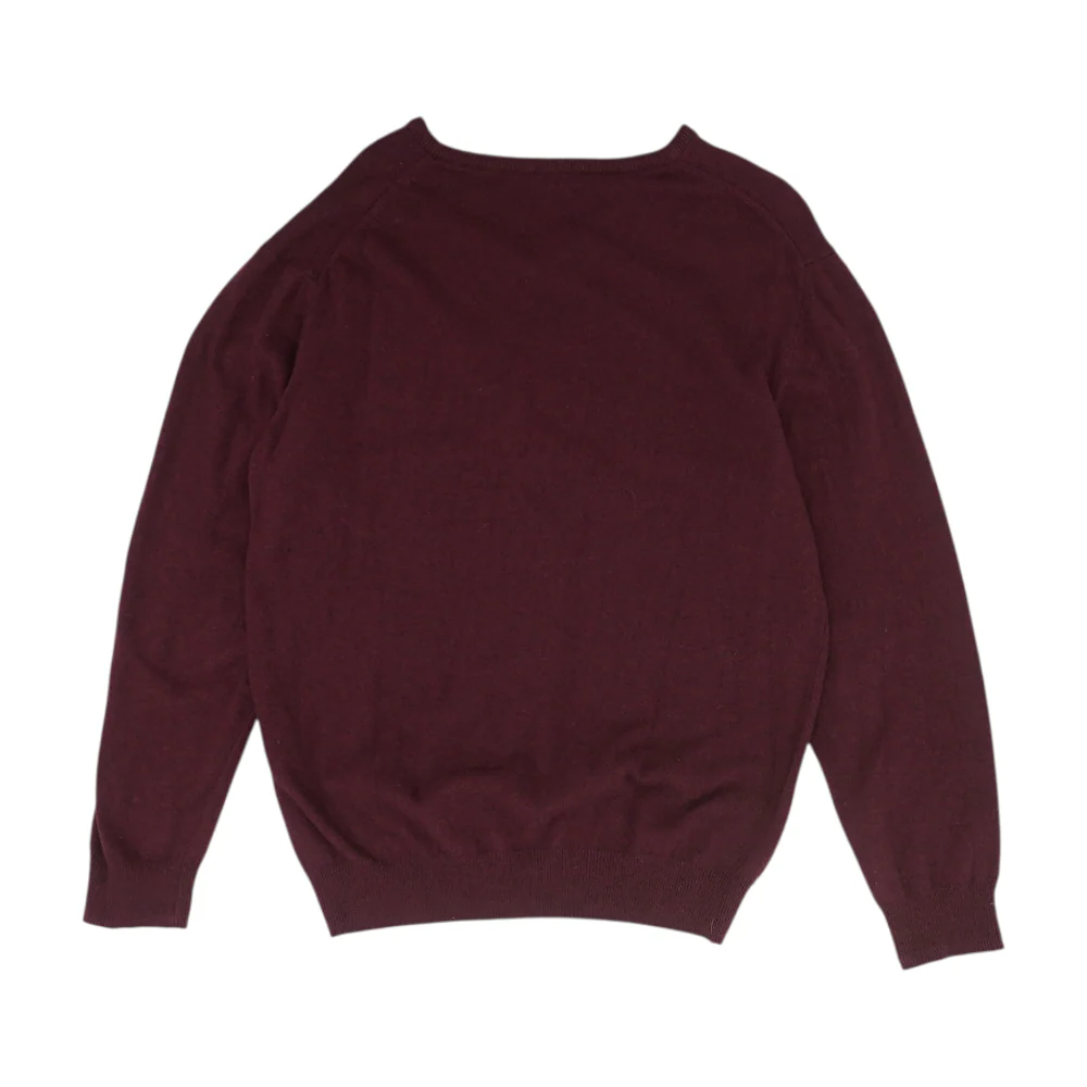 Maroon Solid Pullover Sweater - Image 2
