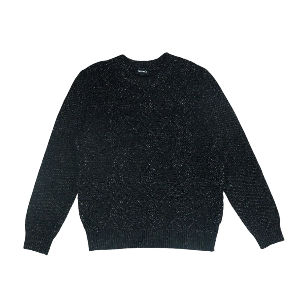 Black Solid Pullover Sweater