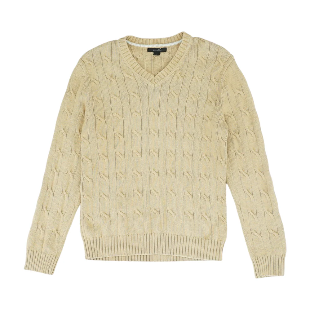 Khaki Solid Pullover Sweater