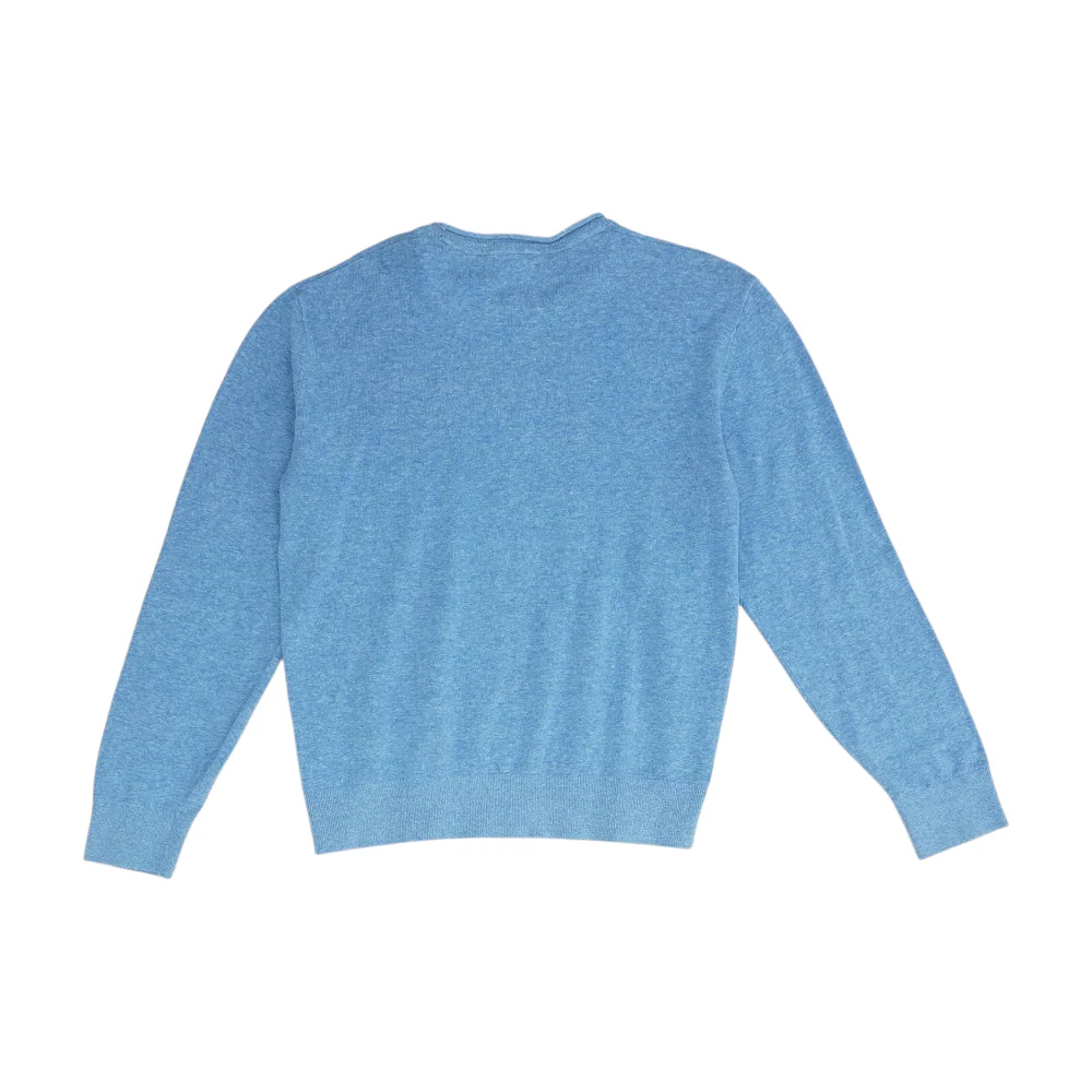 Blue Solid Pullover Sweater - Image 2