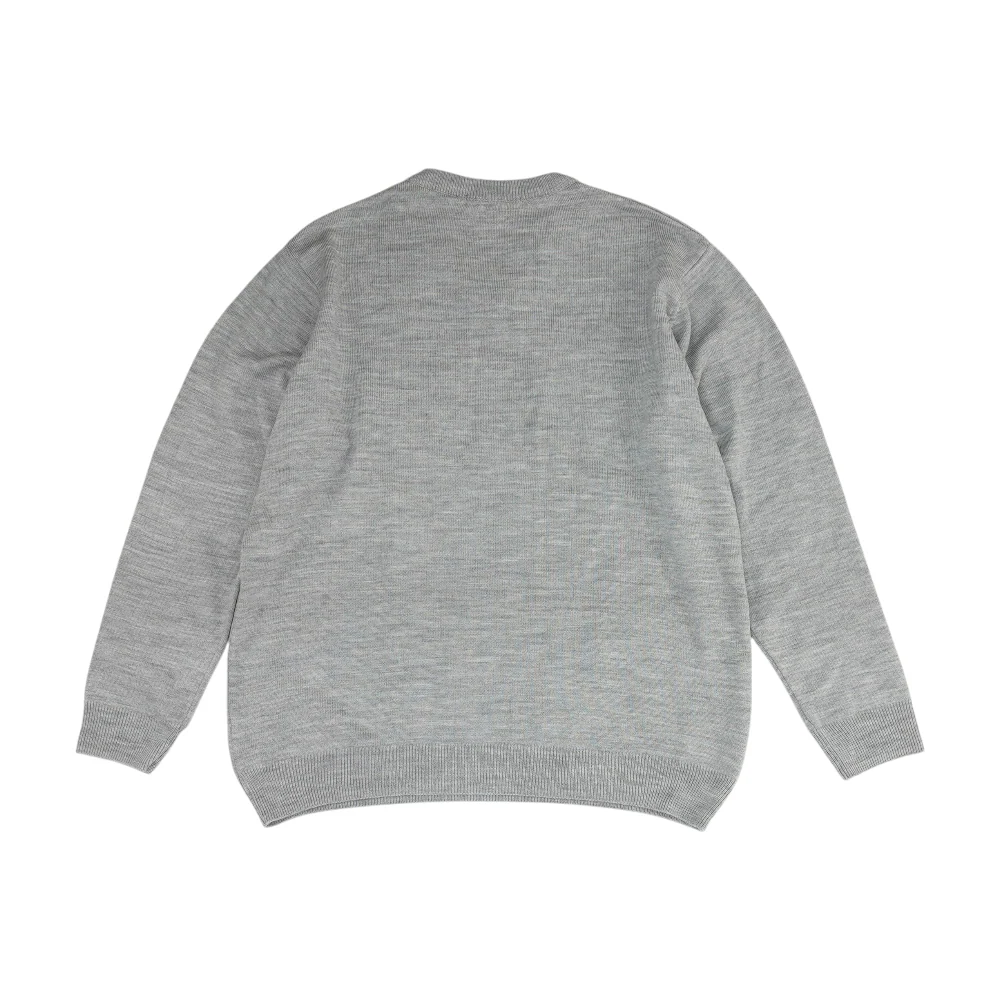 Gray Solid Pullover Sweater - Image 2