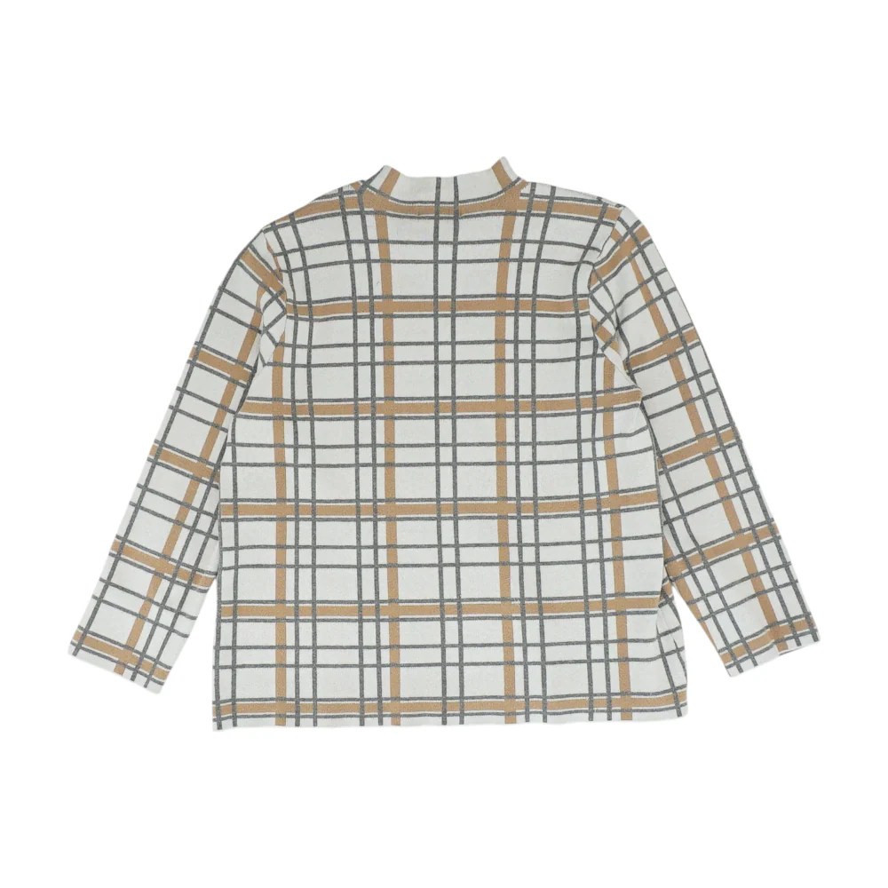Beige Plus Plaid Pullover Sweater - Image 2