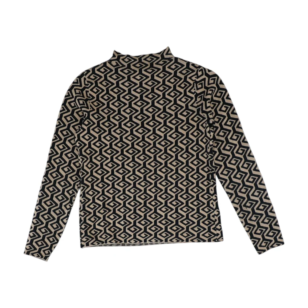 Brown Print Pullover Sweater - Image 2