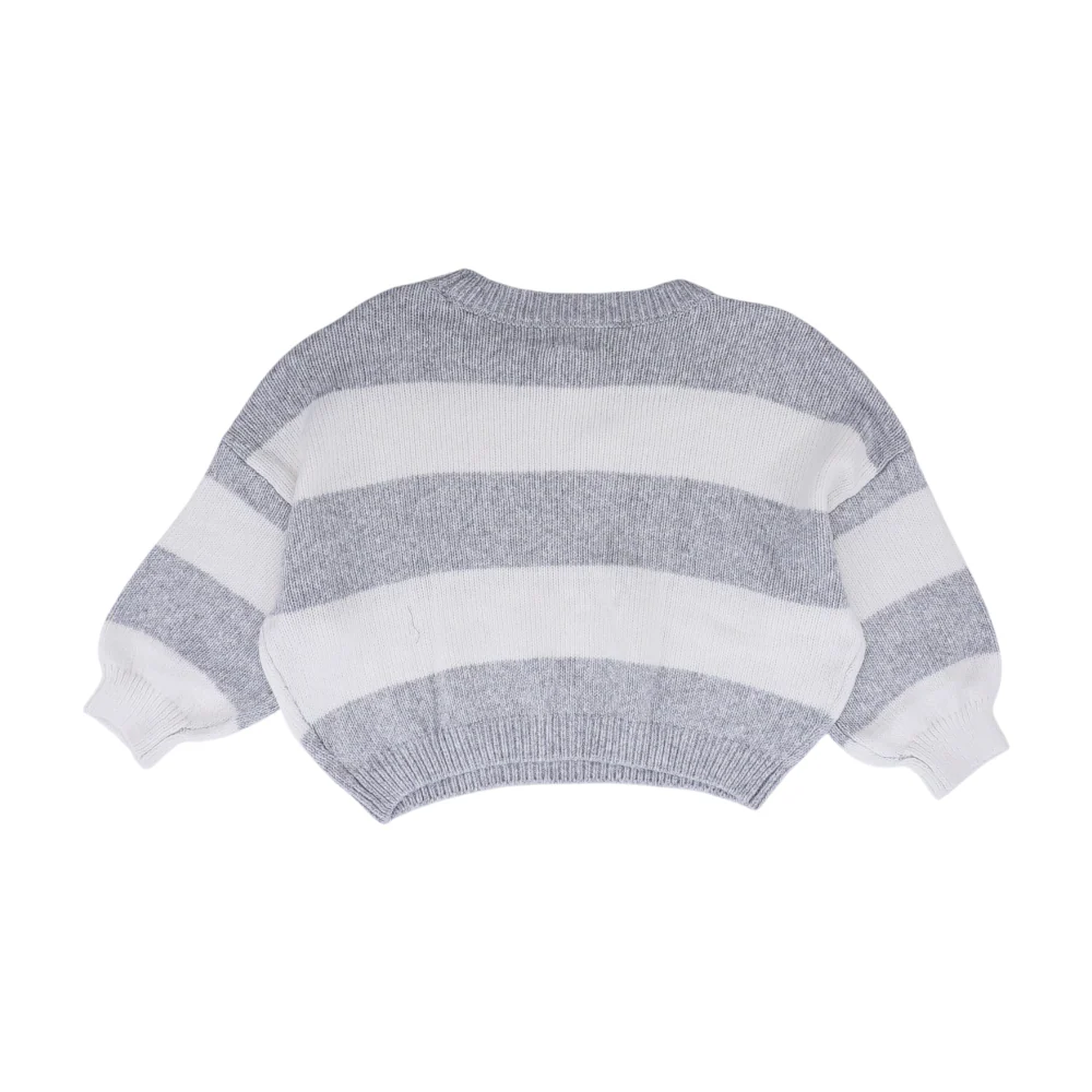 Gray Striped Pullover Sweater - Image 2