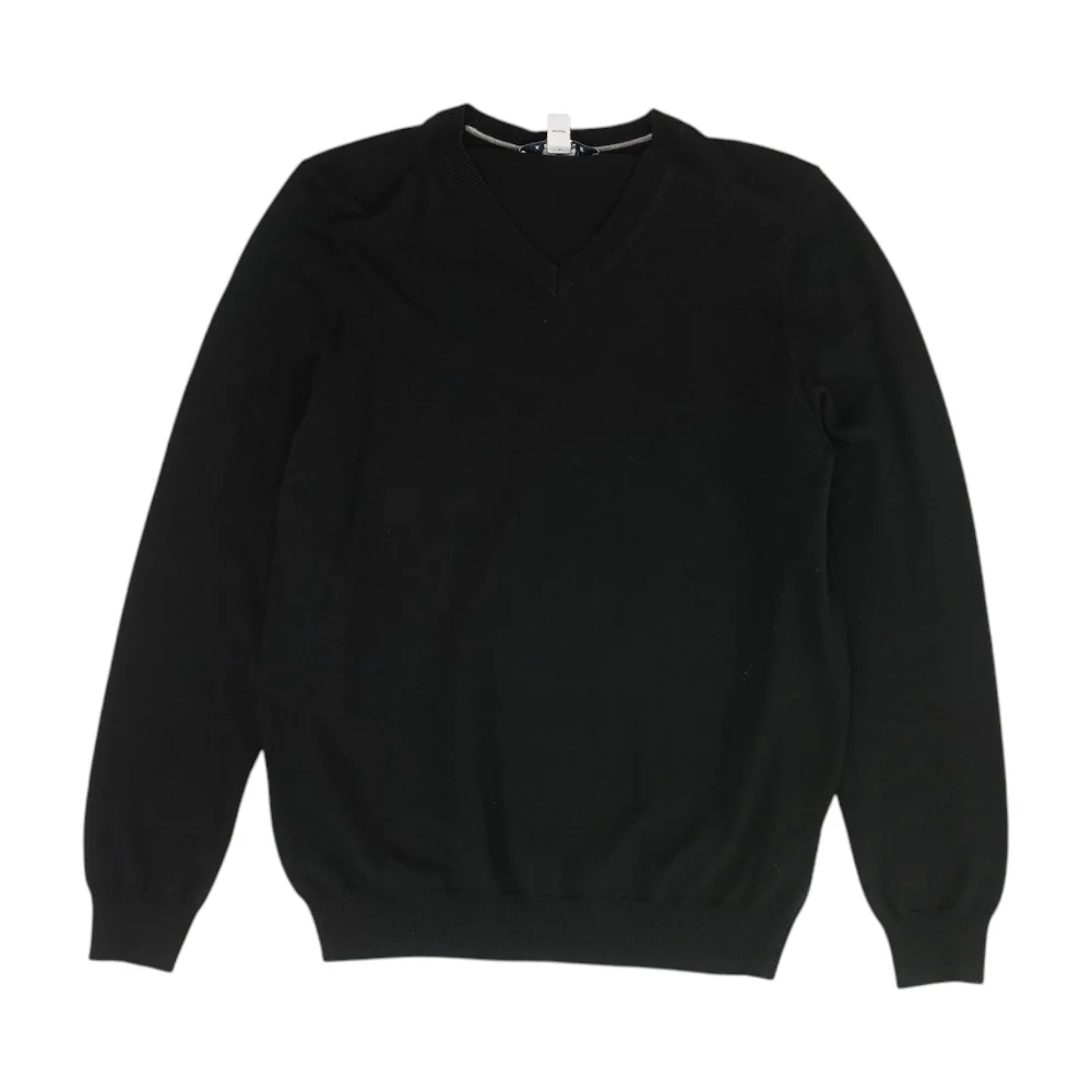 Black Solid Pullover Sweater