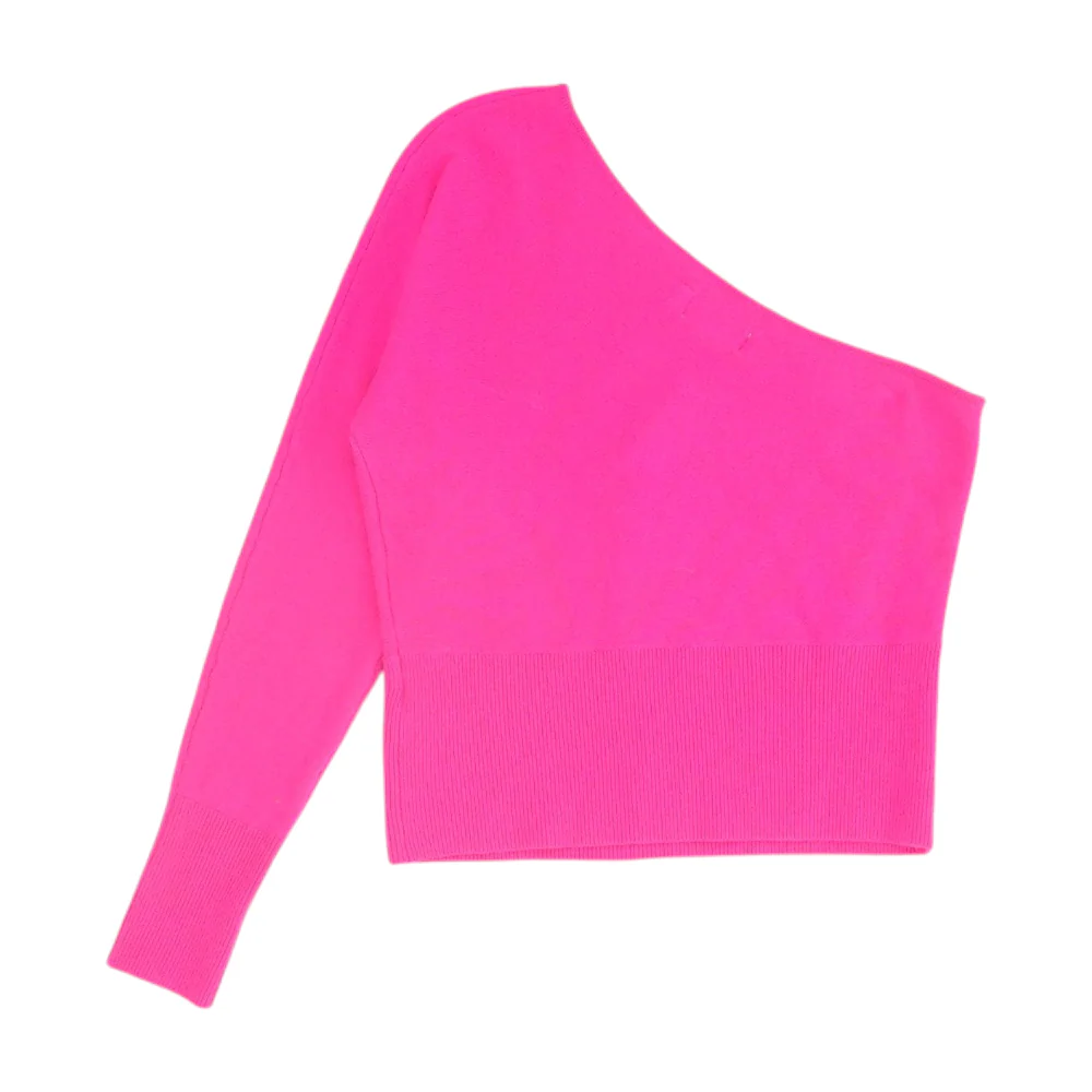 Neon Pink Pullover Sweater - Image 2