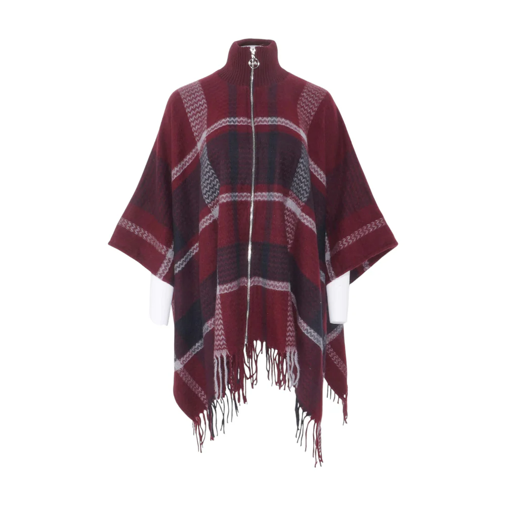 Maroon Plaid Pullover Sweater