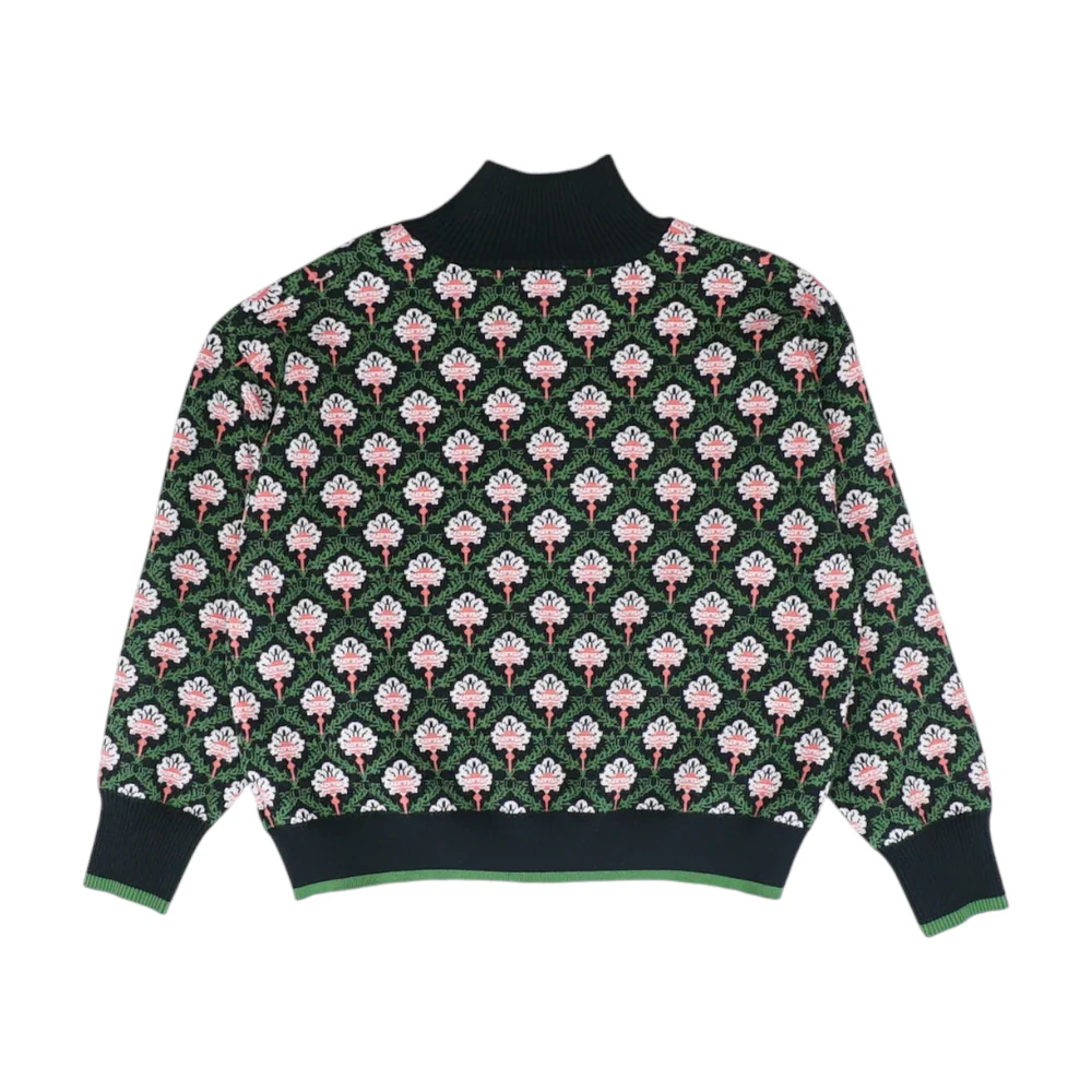 Green Print Pullover Sweater - Image 2