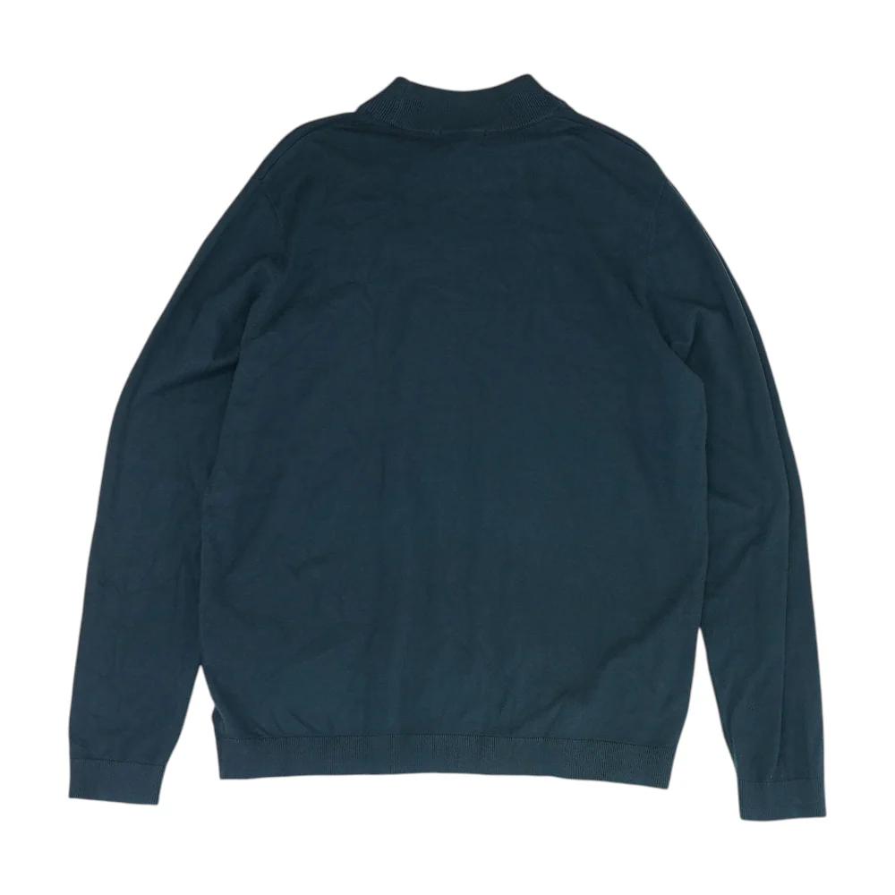 Blue Solid Pullover Sweater - Image 2