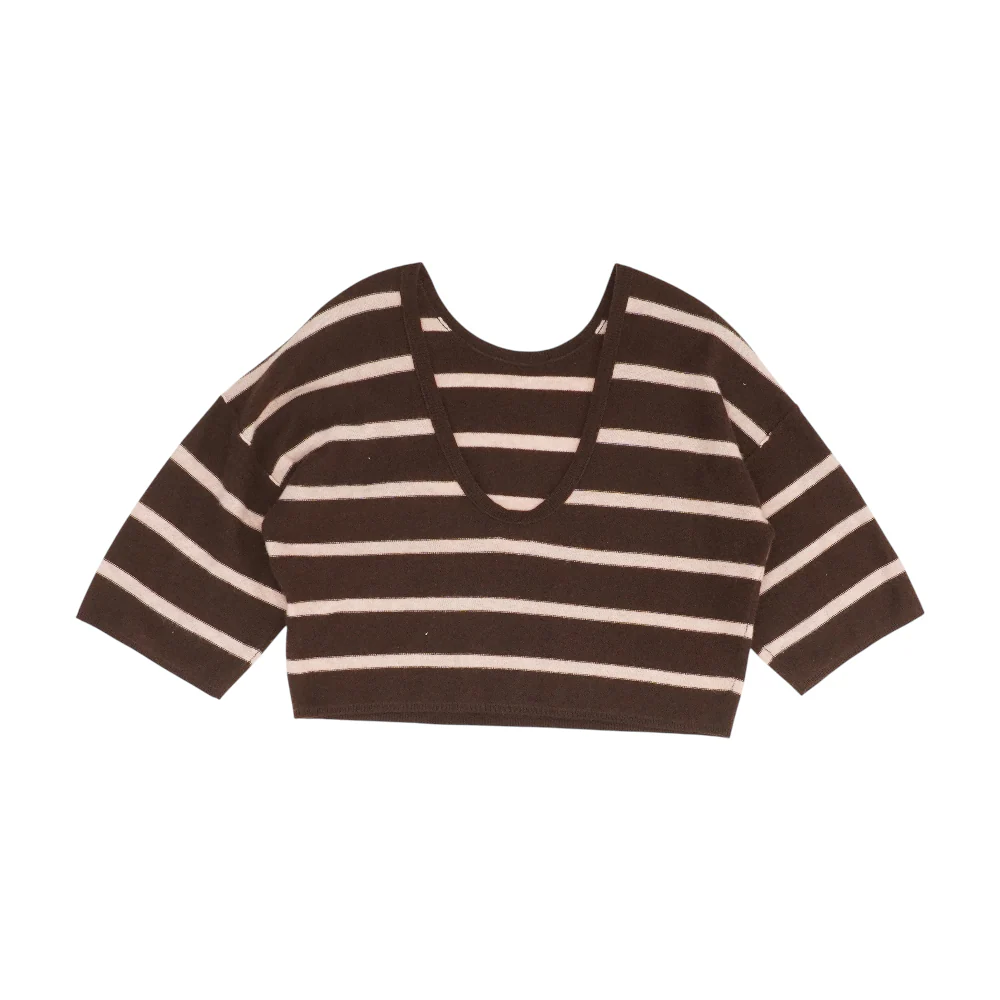 Brown Striped Pullover Sweater