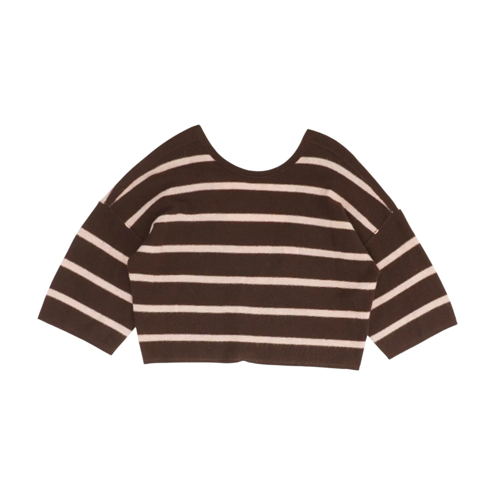 Brown Striped Pullover Sweater - Image 2