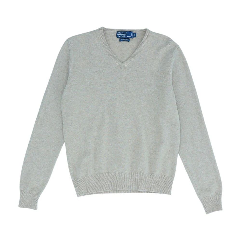 Tan Solid 100% Cashmere V-Neck Sweater