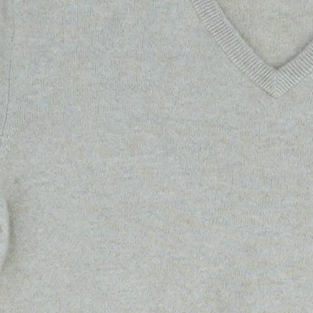 Tan Solid 100% Cashmere V-Neck Sweater - Image 3