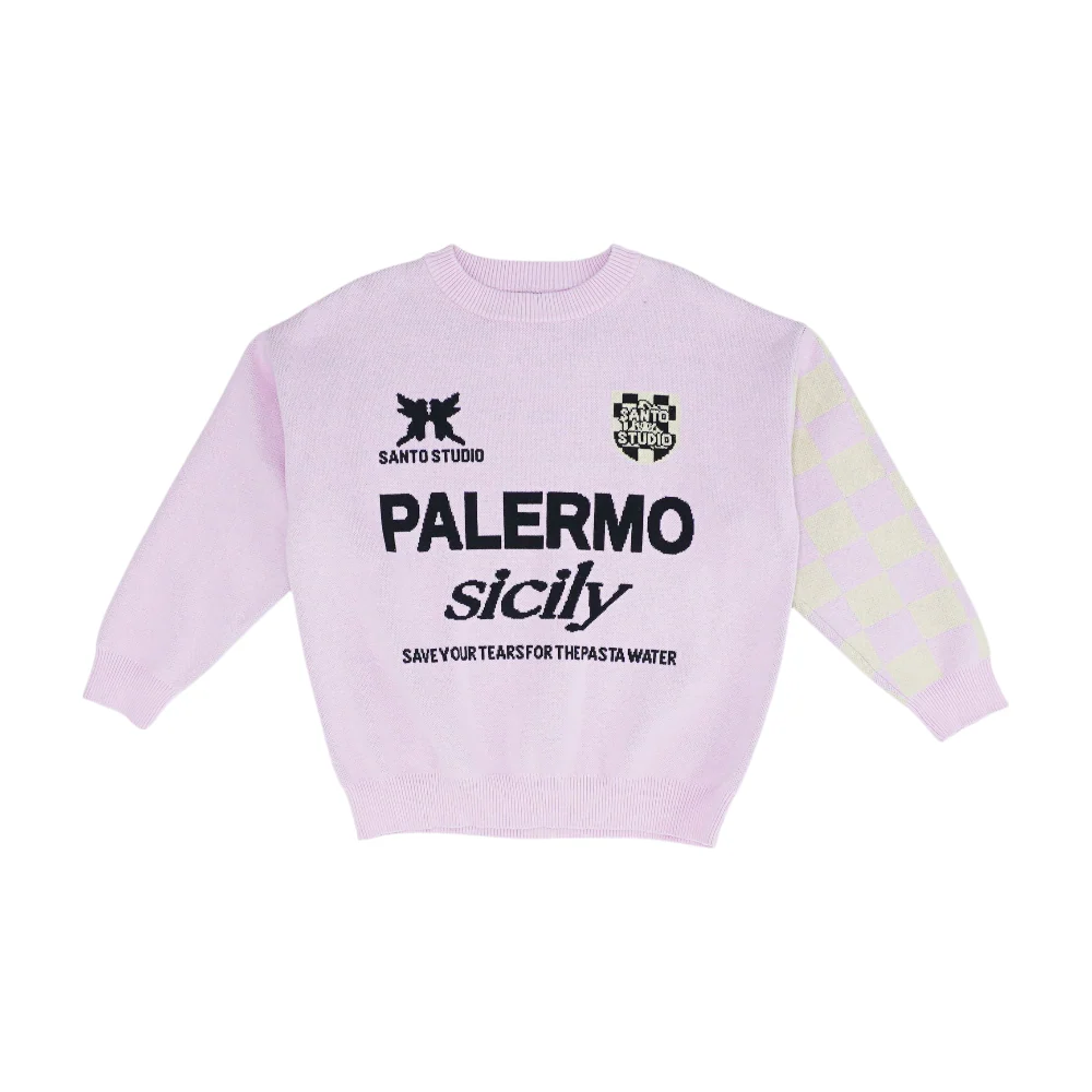 Pink Print Pullover Sweater