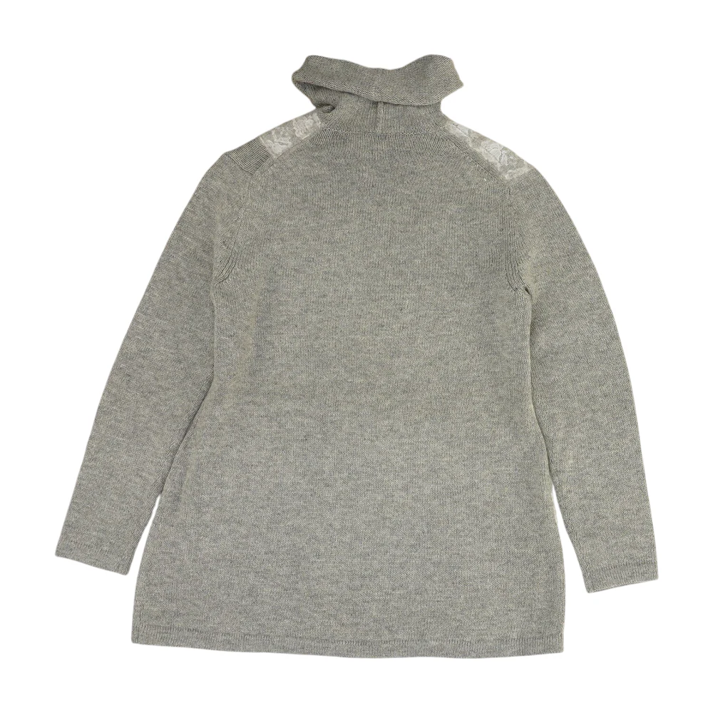 Gray Floral Pullover Sweater - Image 2