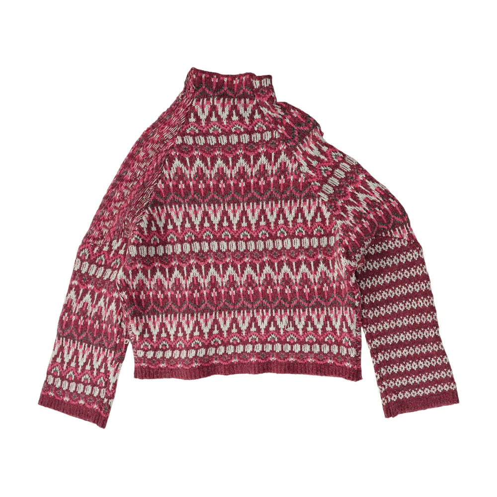 Pink Print Pullover Sweater - Image 2