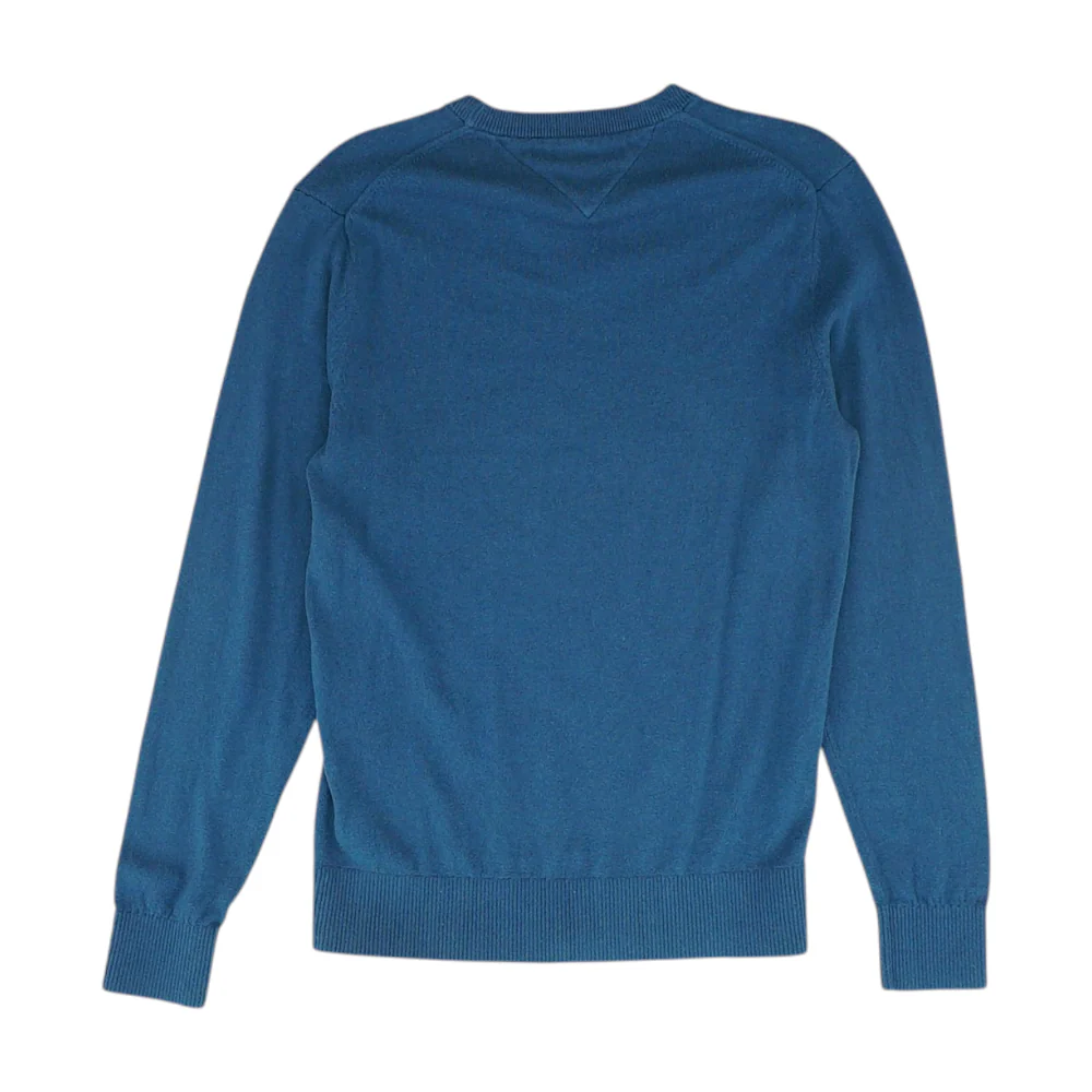 Blue Solid Pullover Sweater - Image 2