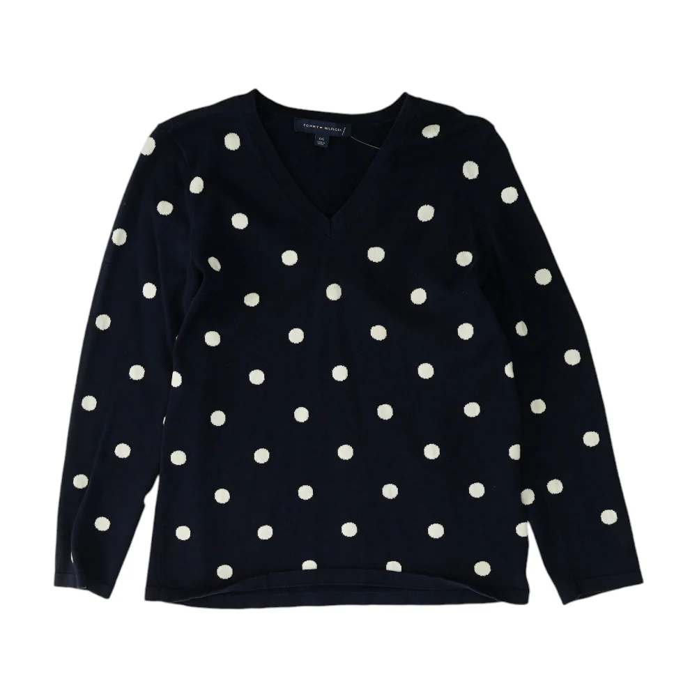 Navy Polka Dot Pullover Sweater