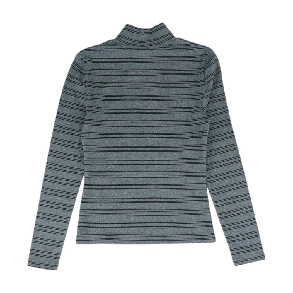 Gray Striped Pullover Sweater - Image 2