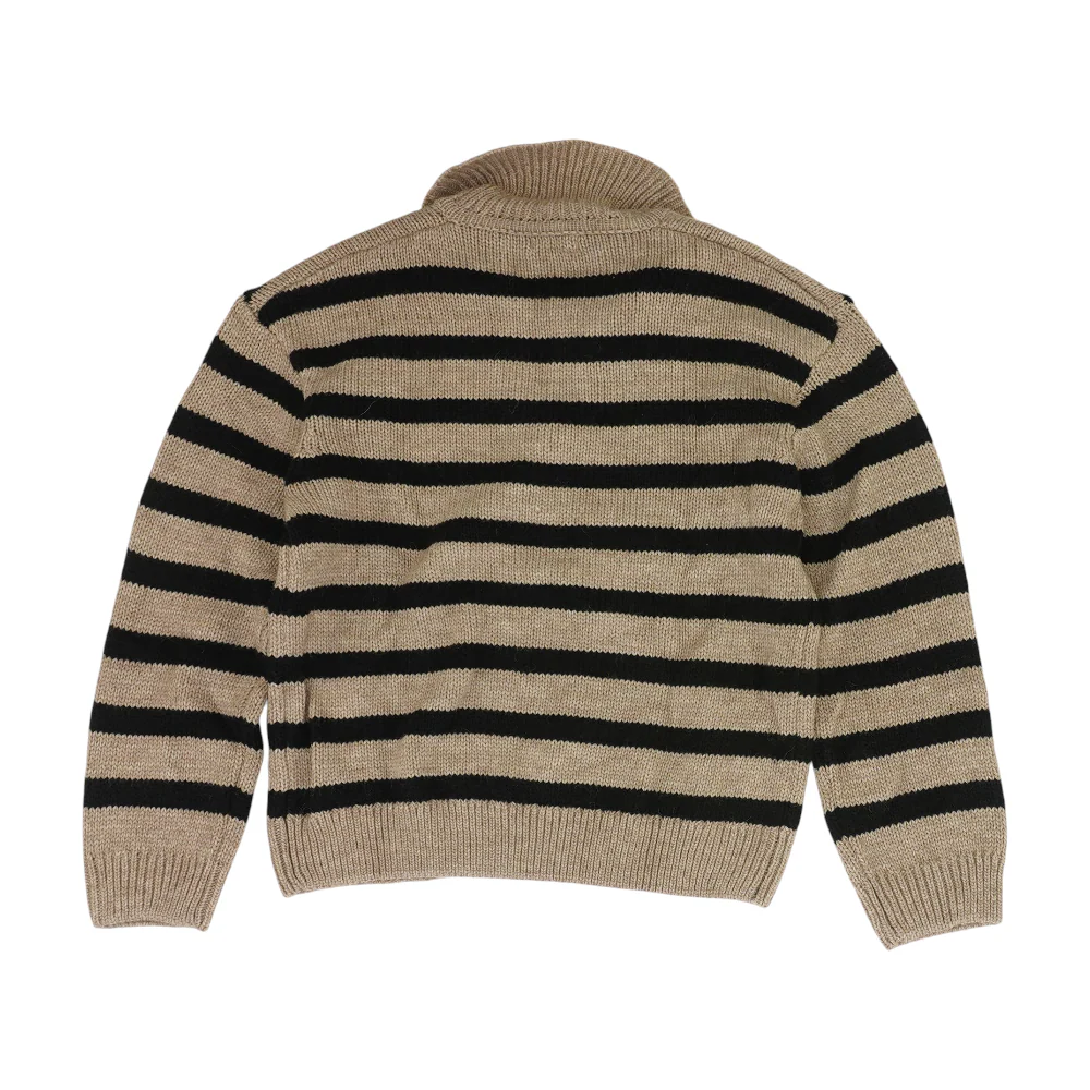 Tan Striped Pullover Sweater - Image 2