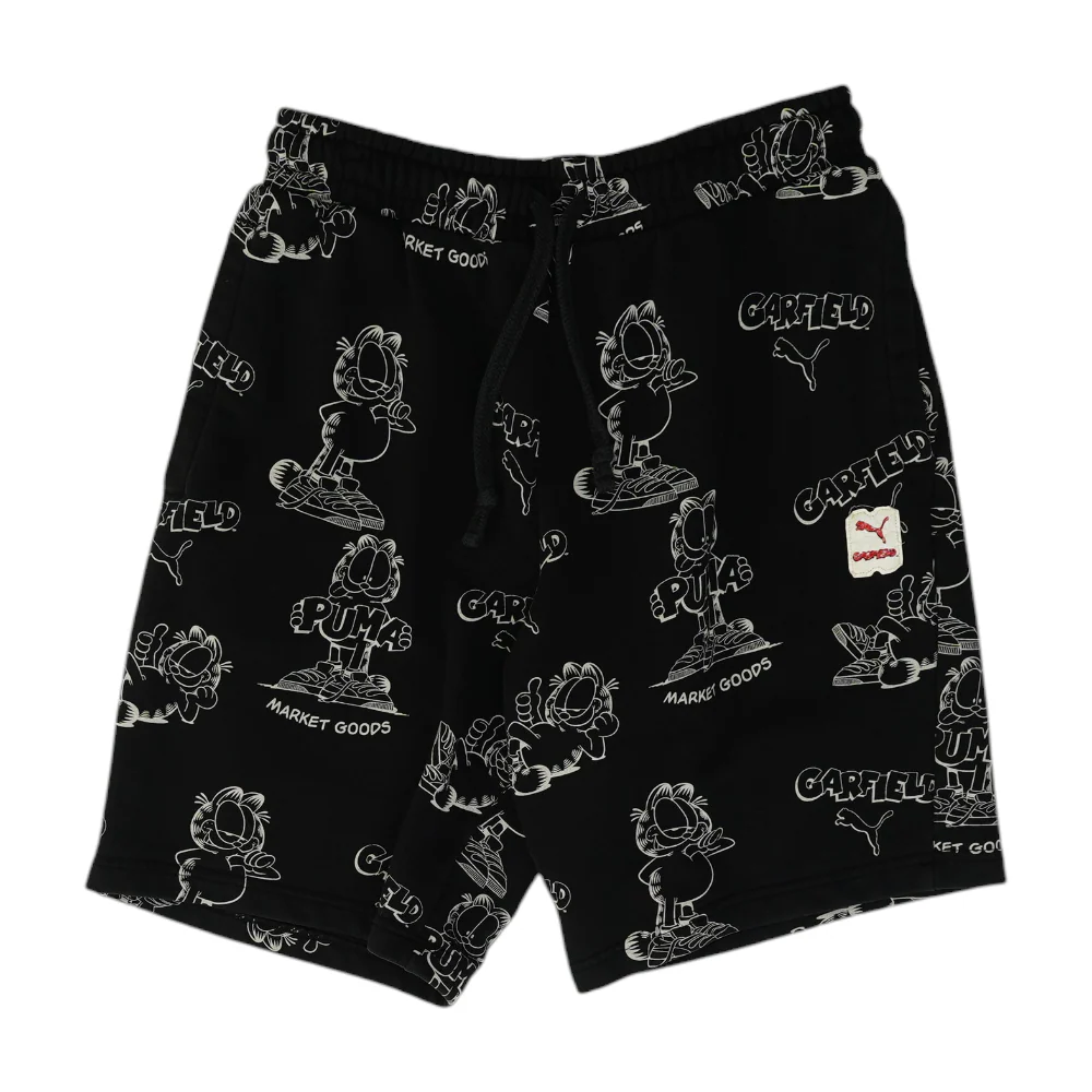 Black Print Active Shorts