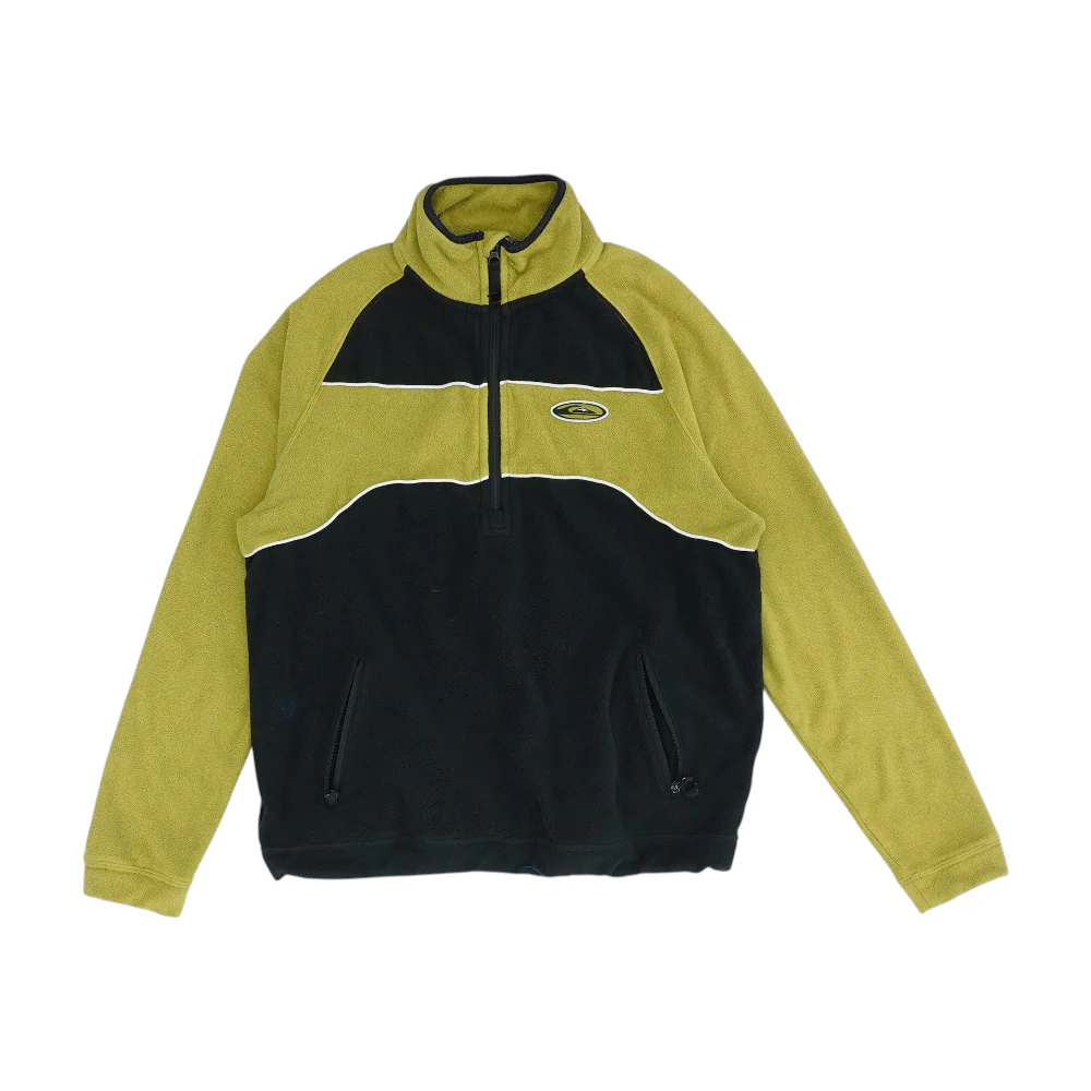 Green Color Block 1/4 Zip Pullover