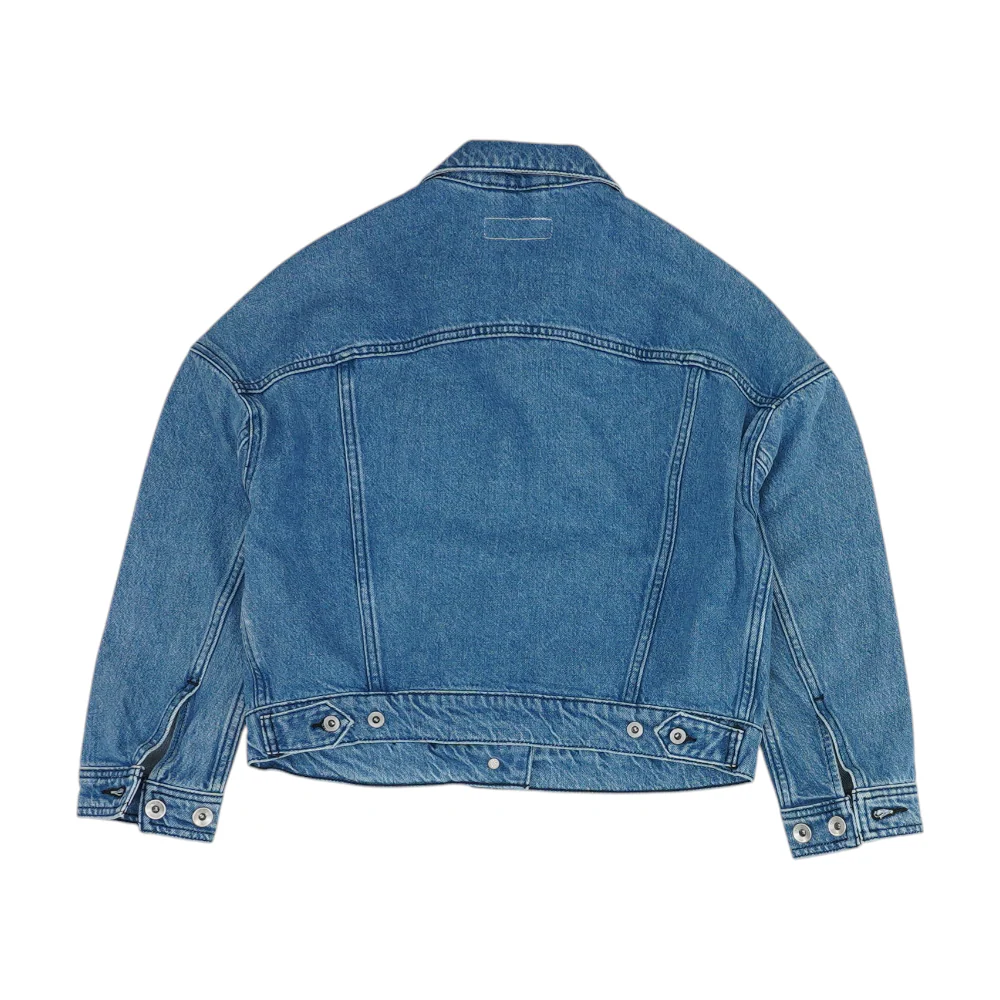 Blue Solid Denim Jacket - Image 2