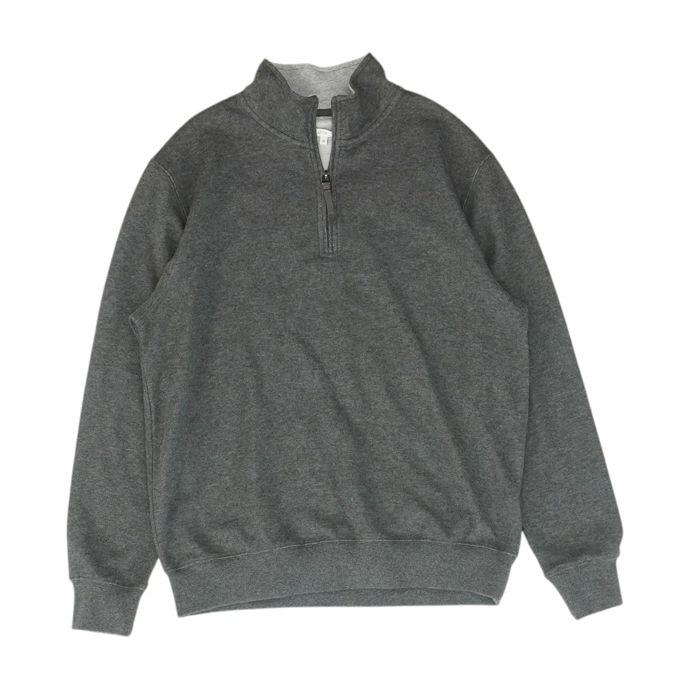 Gray Solid 1/4 Zip Pullover