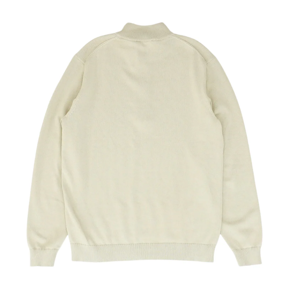 Beige Solid 1/4 Zip Sweater - Image 2