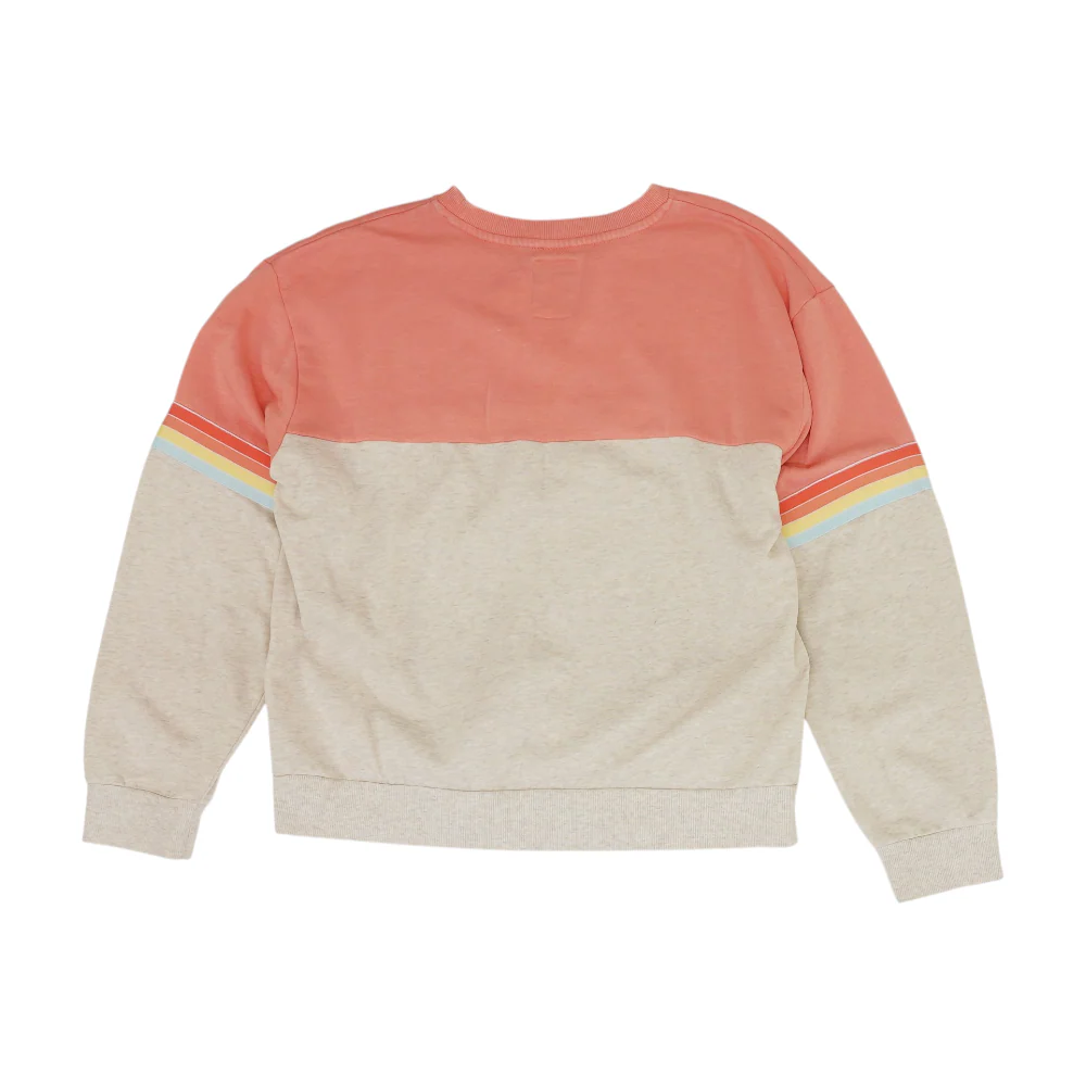 Pink Color Block Sweatshirt Pullover - Image 2