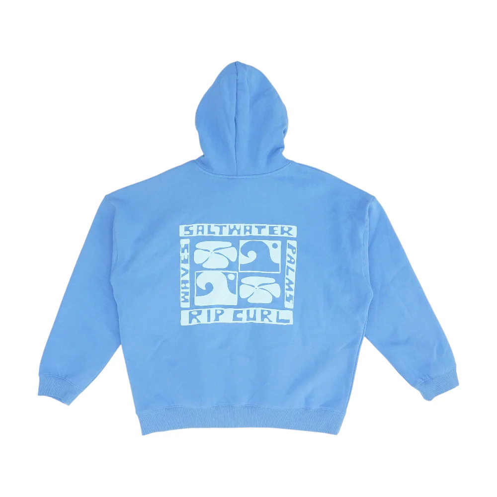 Blue Solid Hoodie Pullover - Image 2