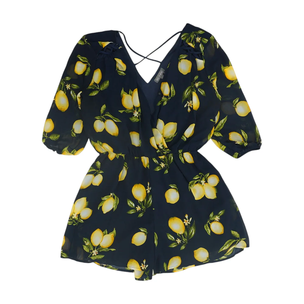 Navy Graphic Romper