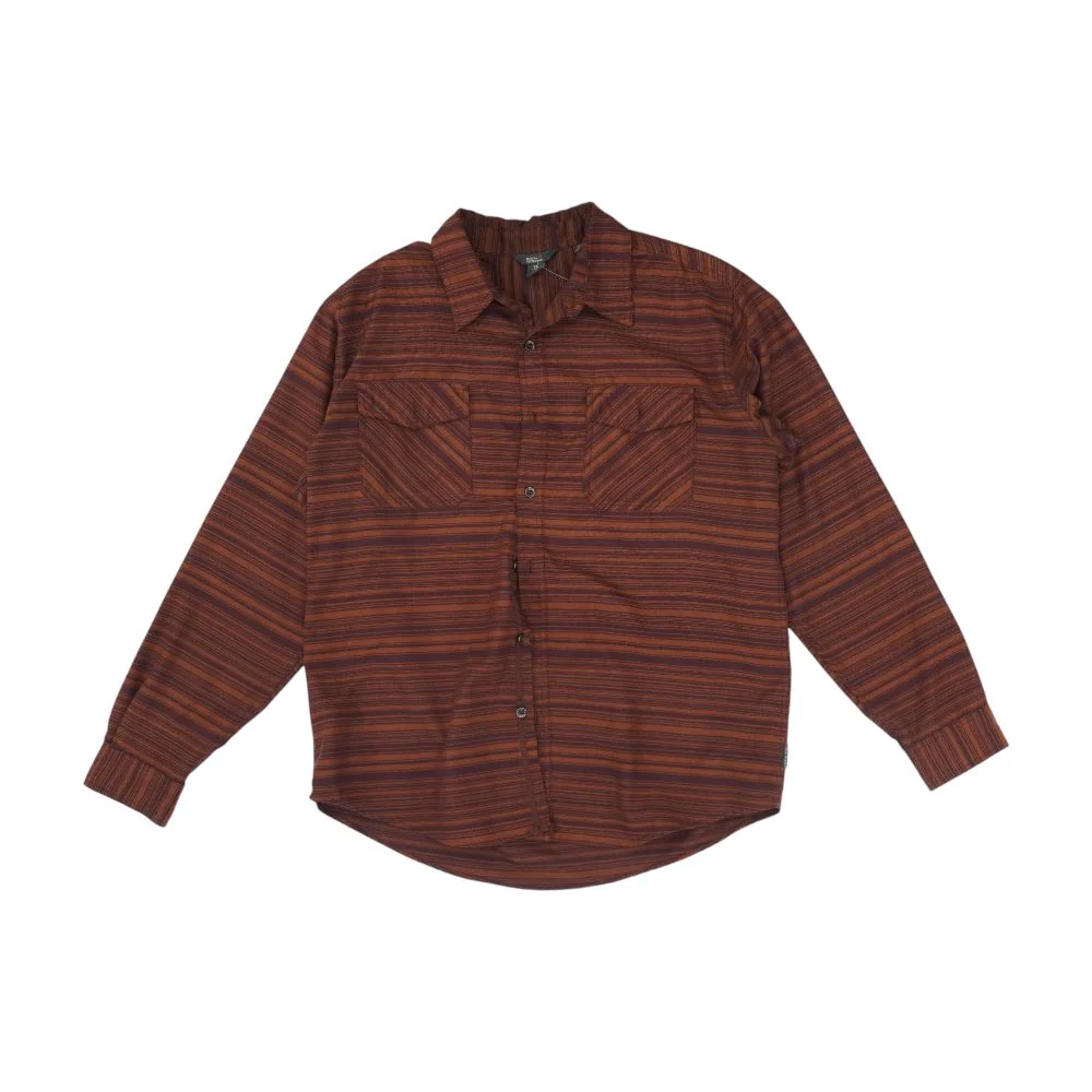 Rust Striped Long Sleeve Button Down