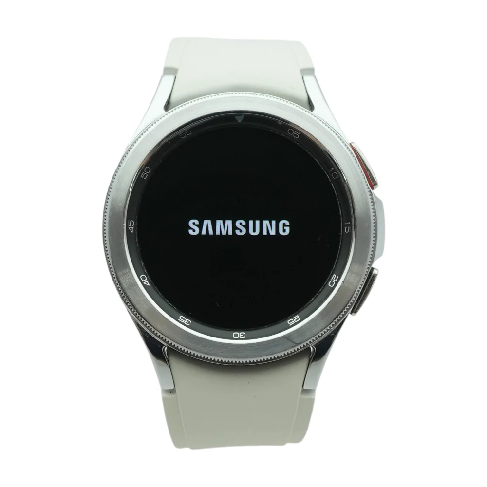 42mm Galaxy Watch4 Classic Silver Smartwatch White Band S/M