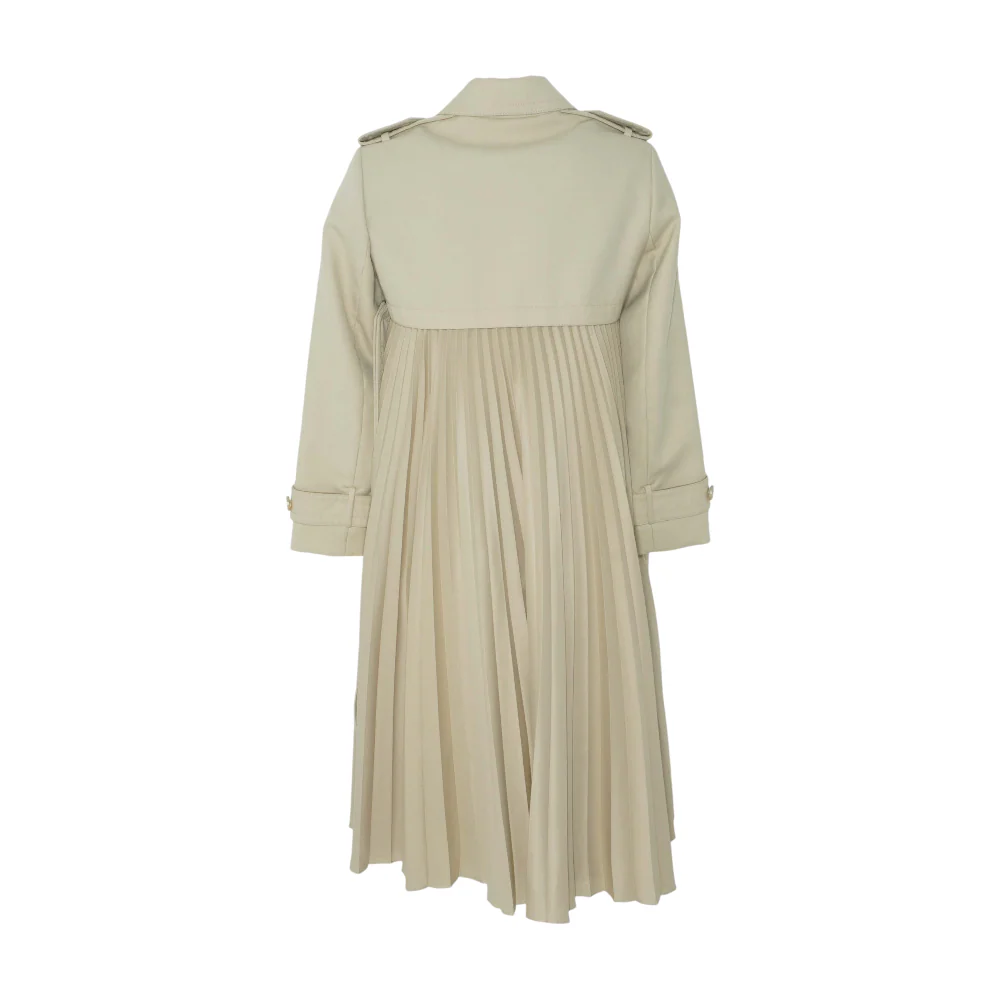 Tan Vino Pleated Trench Coat - Image 2