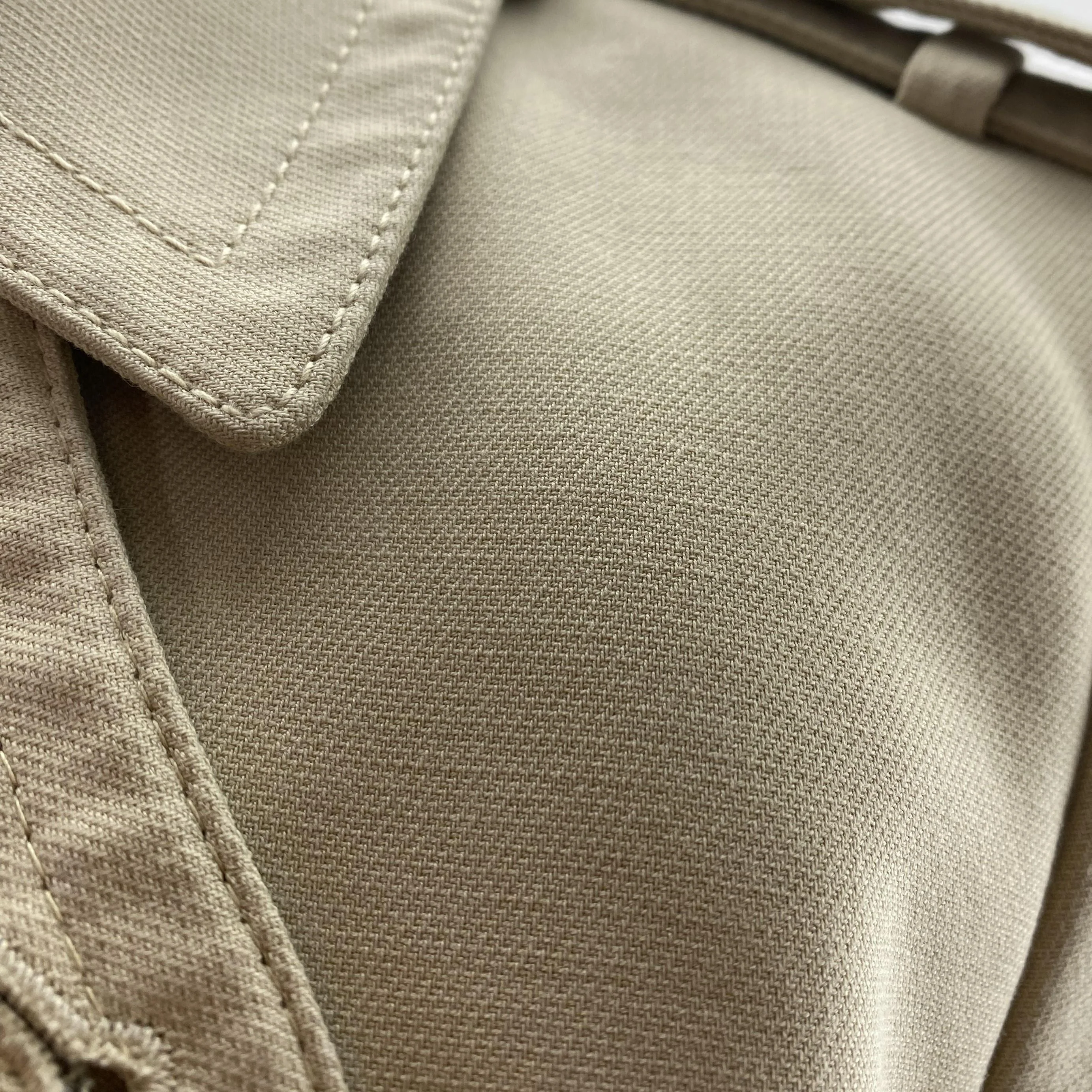Tan Vino Pleated Trench Coat - Image 3